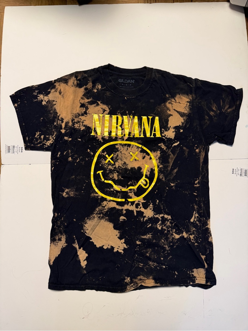 Nirvana Bleached Black Graphic Tee size medium vintage